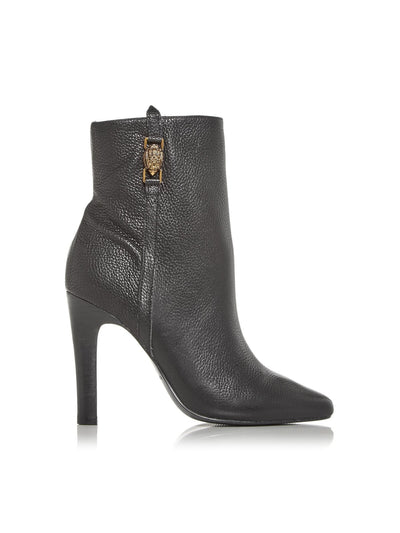 KURT GEIGER LONDON Womens Black Eagle Head Hardware At  Sides Padded Shoreditch Pointed Toe Stiletto Zip-Up Leather Dress Booties 38