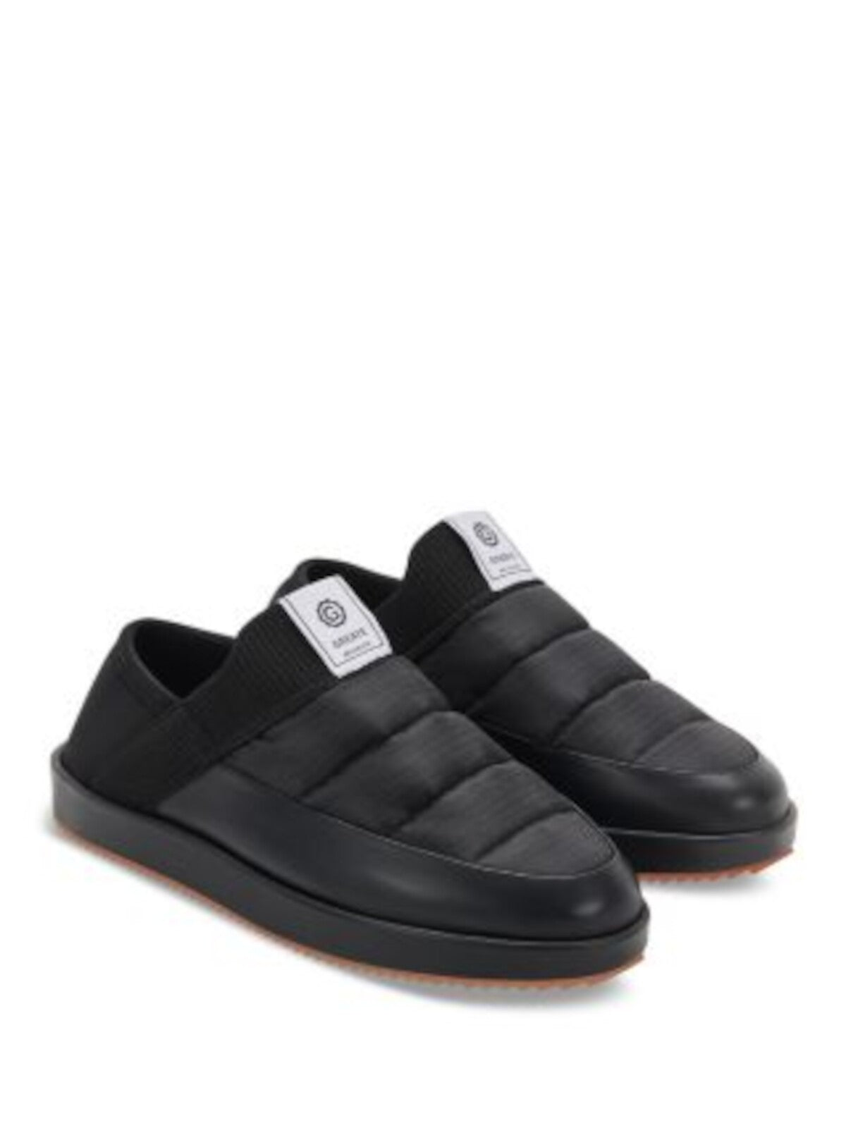 GREATS Mens Black Mixed Media Ribbed-Knit Instep Collapsible Heel Logo Patch Quilted Treaded Foster Round Toe Platform Slippers Shoes 12 M
