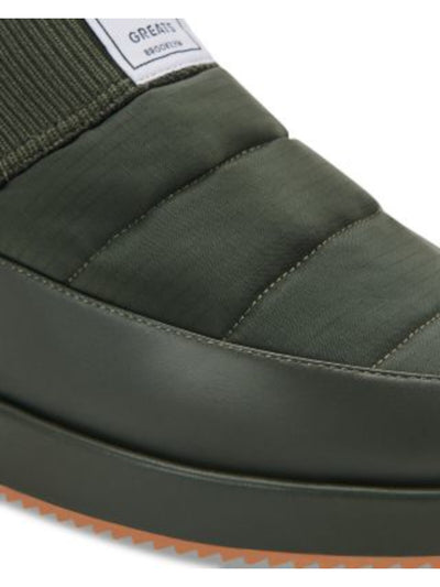 GREATS Mens Green Mixed Media Ribbed-Knit Instep Collapsible Heel Quilted Foster Round Toe Slip On Slippers Shoes 9