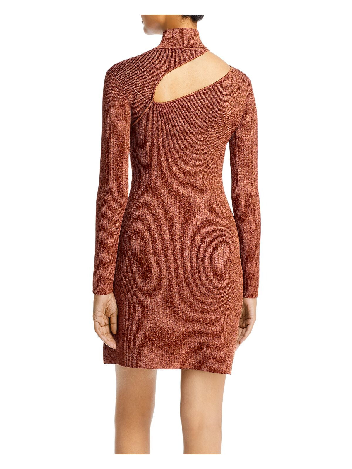 CULT GAIA Womens Maroon Cold Shoulder Pullover Long Sleeve Mock Neck Mini Cocktail Body Con Dress XL