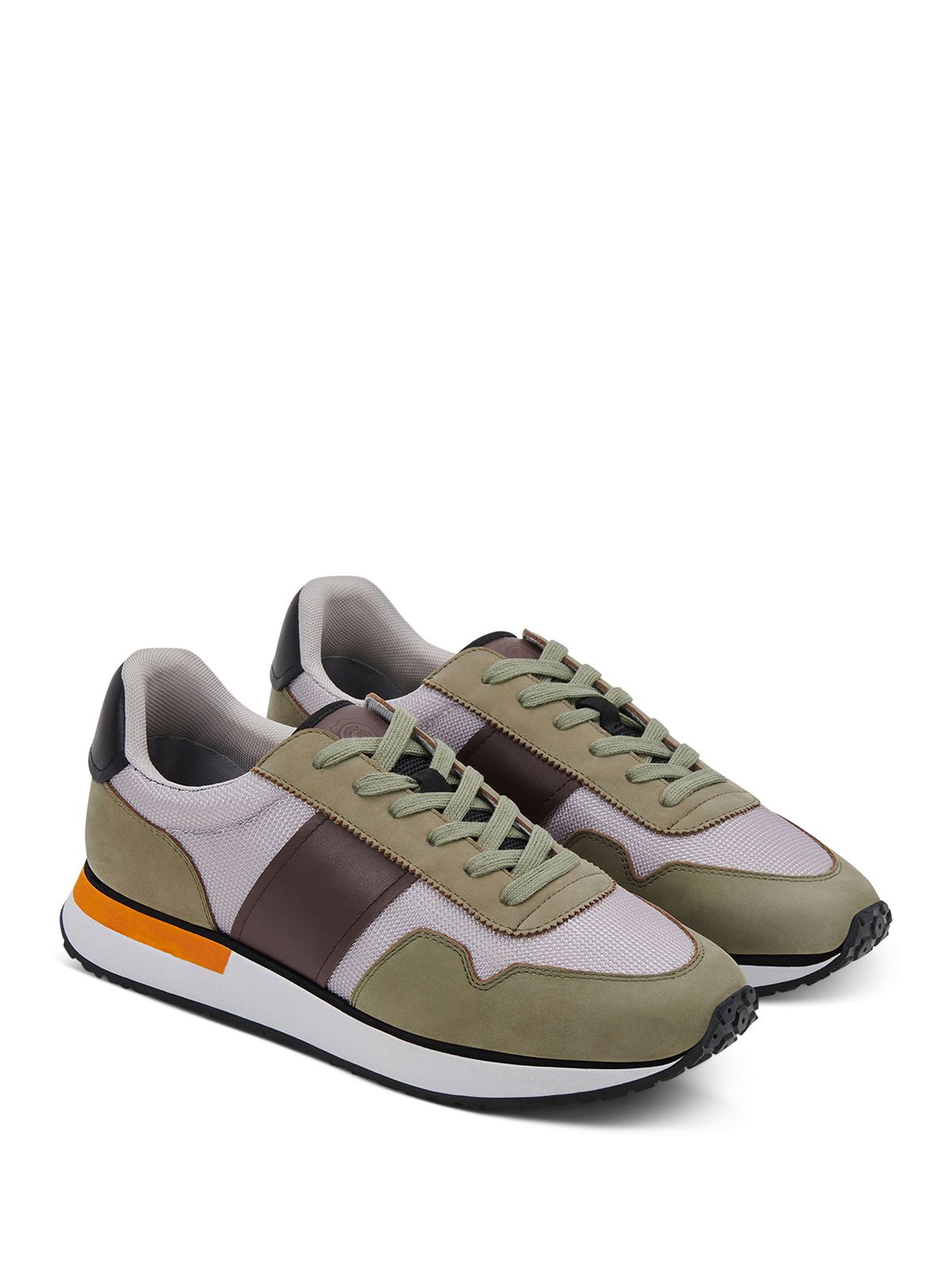GREATS Mens Green Color Block Mixed Media Padded Mccarren Round Toe Wedge Lace-Up Sneakers Shoes 11.5