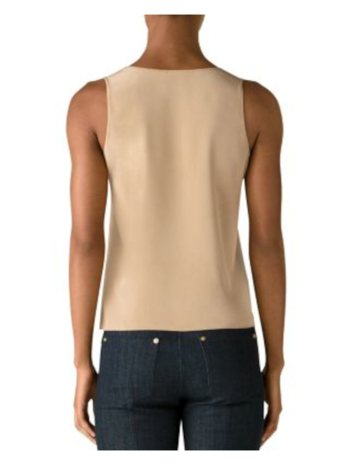 ST JOHN Womens Beige Sleeveless Scoop Neck Tank Top XS