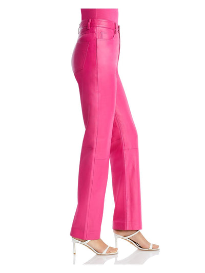 REMAIN Womens Pink Pocketed Zippered Seams At Knee Straight leg Pants 0
