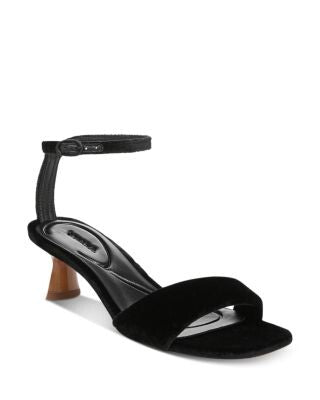 VINCE. Womens Black Padded Ankle Strap Adjustable Prue Square Toe Kitten Heel Buckle Dress Heeled Sandal 7.5 M