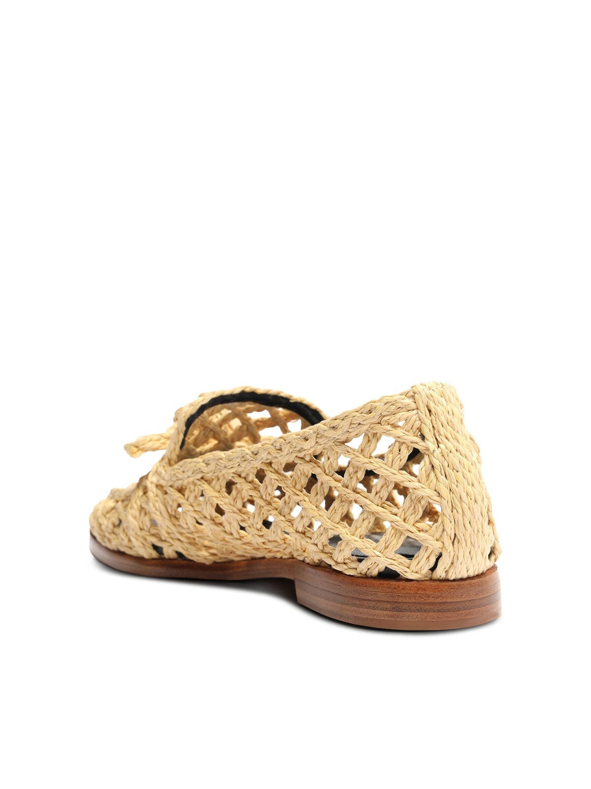 ALEXANDRE BIRMAN Womens Beige Rafia Knot Detail Woven Padded Clarita Square Toe Slip On Leather Loafers Shoes 35.5