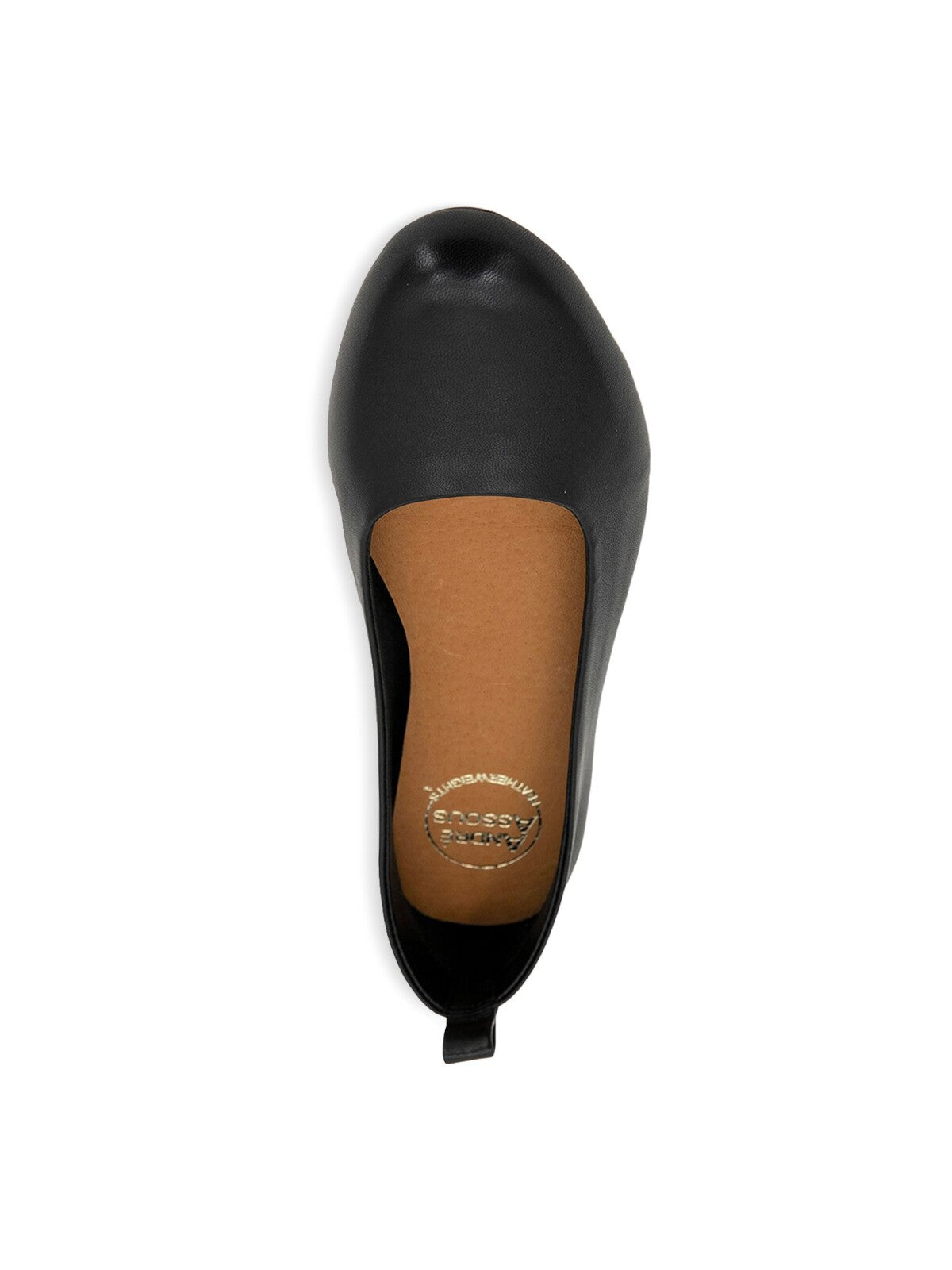 ANDRE ASSOUS Womens Black Comfort Nalah Round Toe Slip On Leather Flats Shoes 8 M