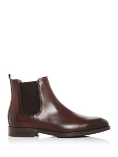 TO BOOT NEW YORK Womens Brown Heel Pull-Tab Burnished Goring Padded Kensington Almond Toe Block Heel Chelsea Boot 12 M