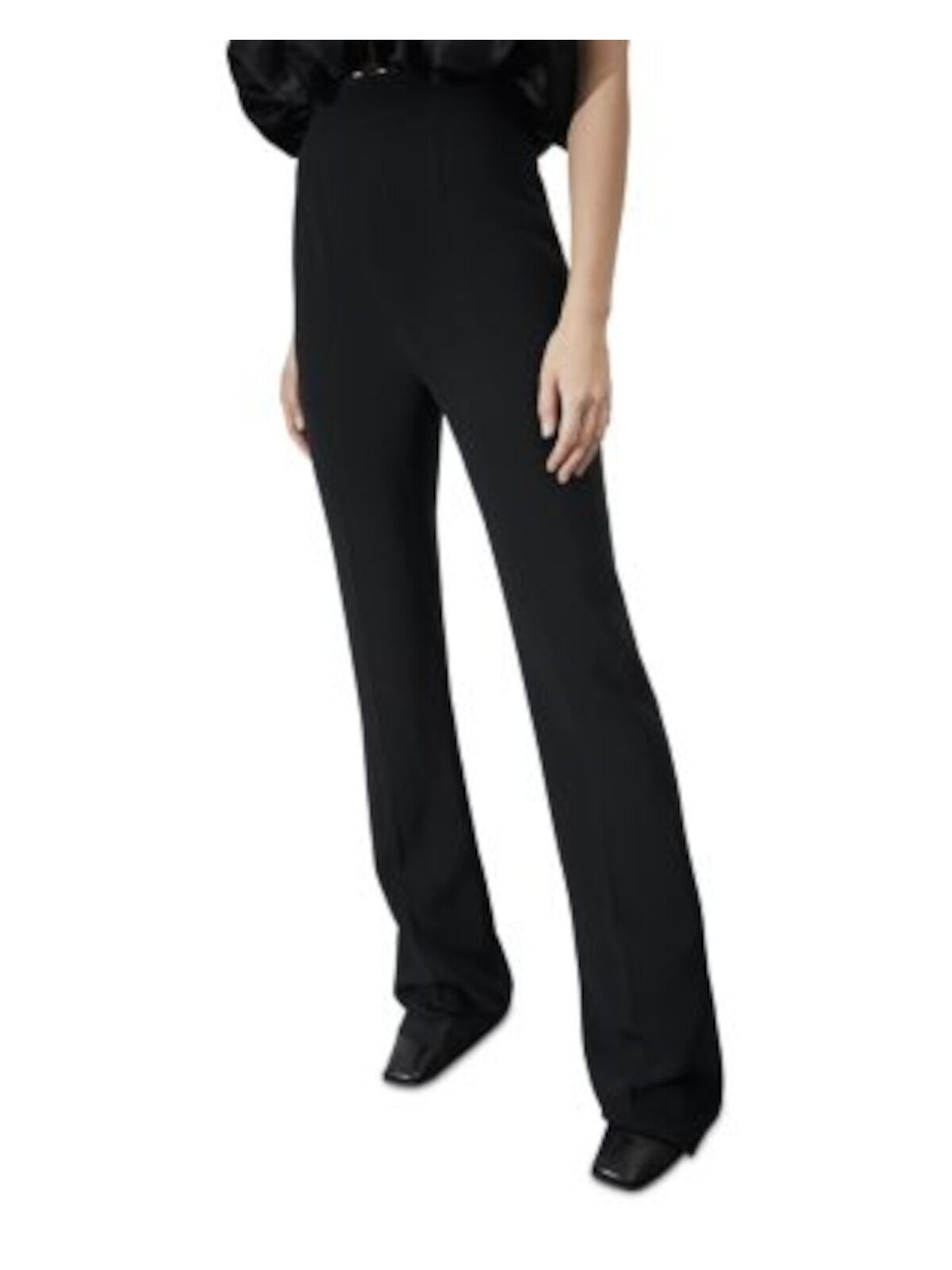 ET OCHS Womens Black Zippered Flare Leg Wear To Work High Waist Pants 8