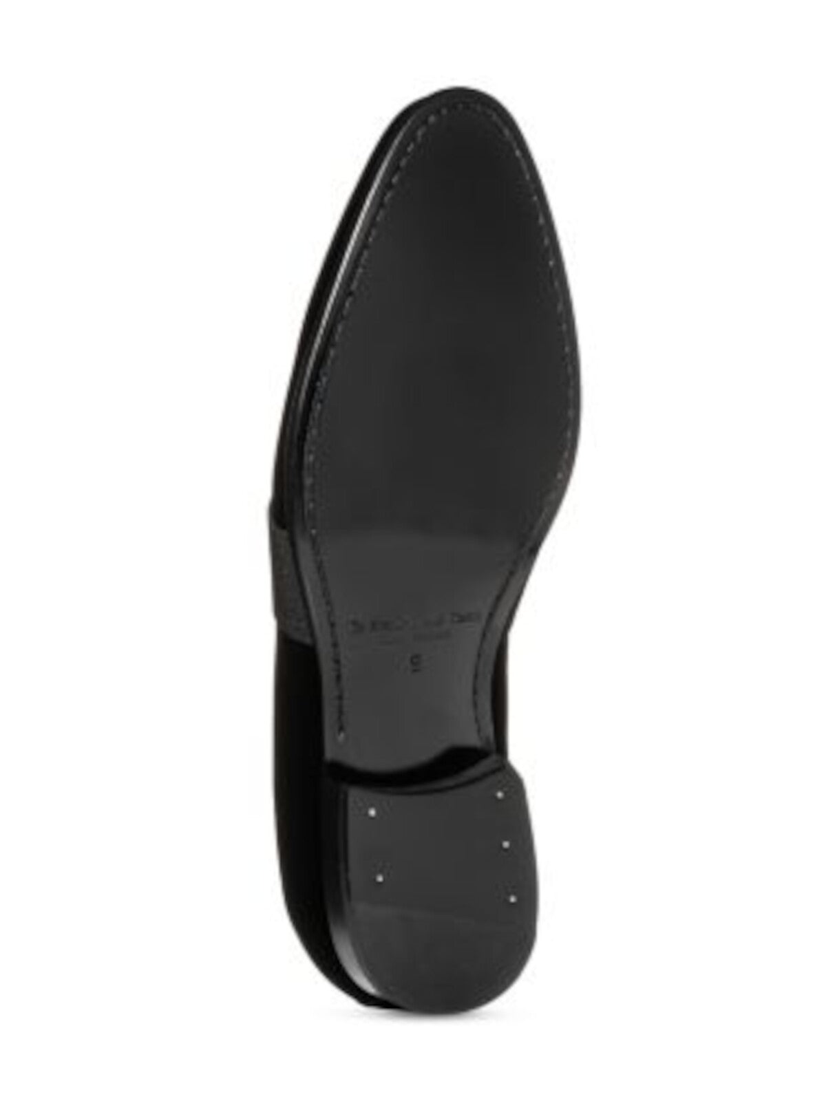 TO BOOT NEW YORK Mens Black Notched Padded Adam Derrick Park Avenue Almond Toe Block Heel Slip On Dress Loafers Shoes