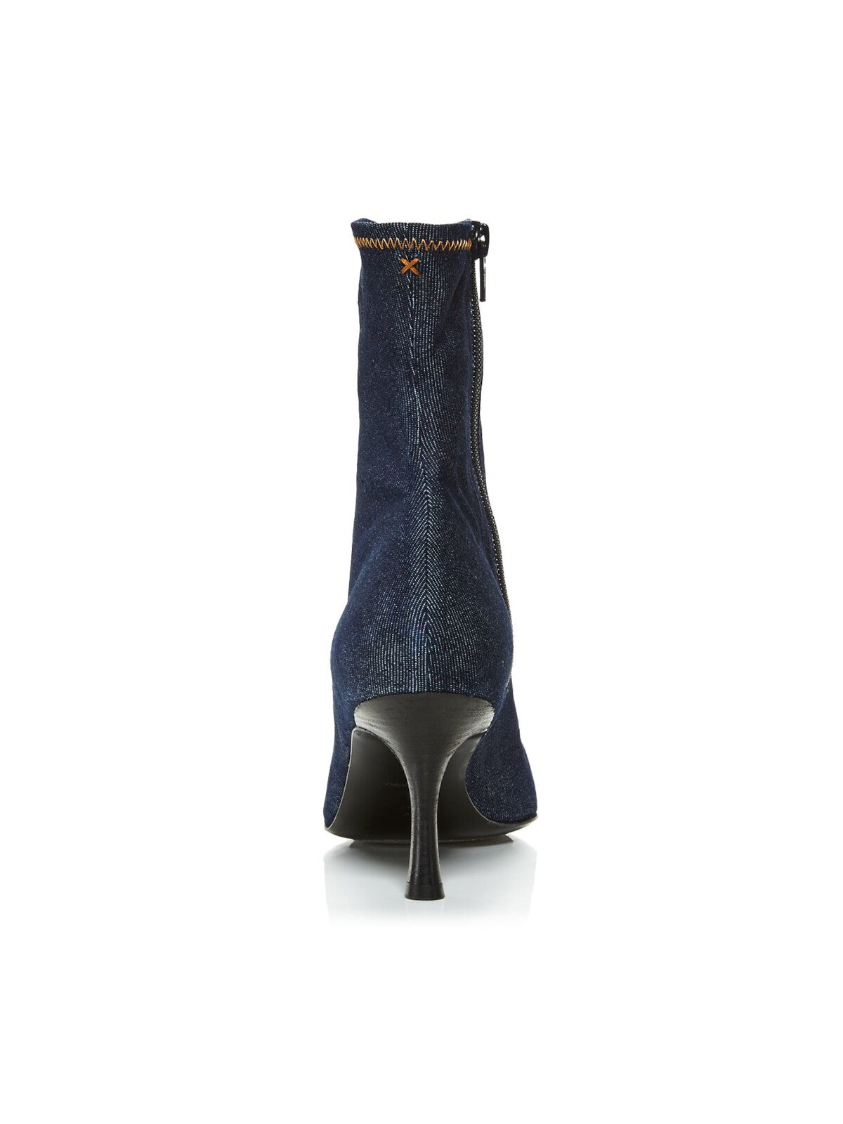 RAG & BONE Womens Navy Denim Stretch Padded Brea Pointed Toe Stiletto Zip-Up Booties 38.5