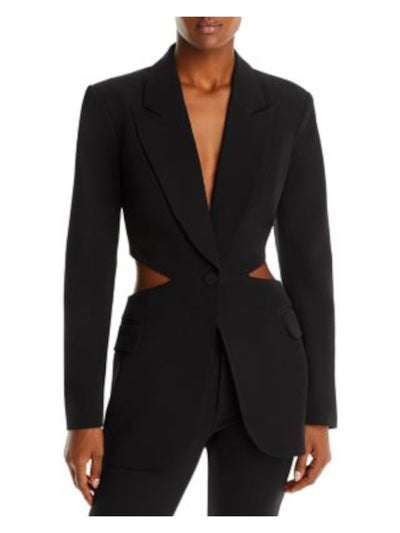 BARDOT Womens Black Pocketed Cut Out Sides And Back Cocktail Blazer Jacket XS