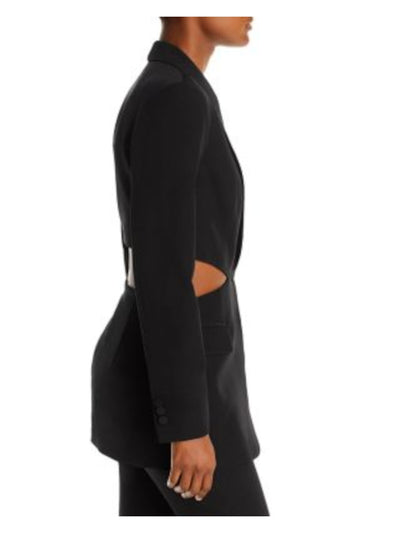 BARDOT Womens Black Pocketed Cut Out Sides And Back Cocktail Blazer Jacket XS