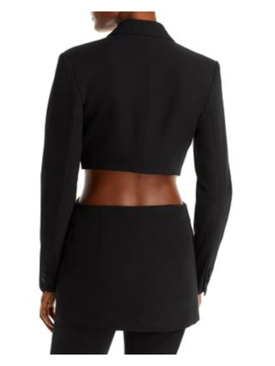 BARDOT Womens Black Pocketed Cut Out Sides And Back Cocktail Blazer Jacket XS