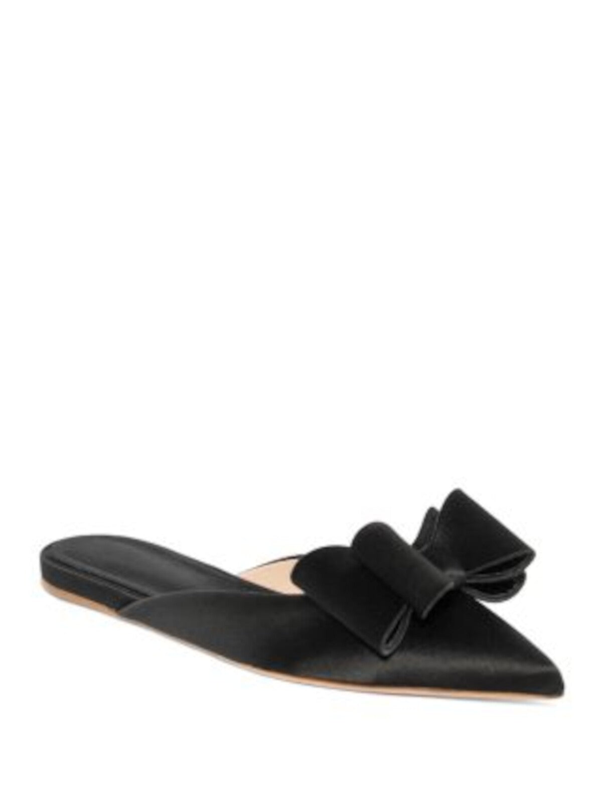 GIAMBATTISTA VALLI Womens Black Bow Accent Pointed Toe Slip On Leather Dress Mules 39.5