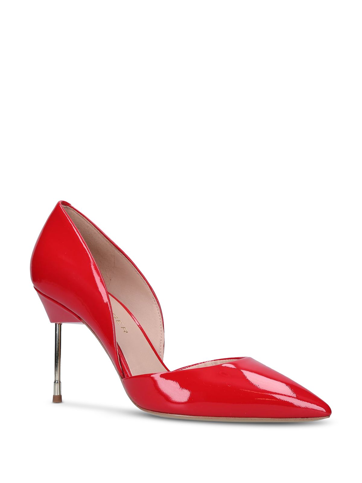KURT GEIGER LONDON Womens Red Dorsay Bond 90 Pointed Toe Stiletto Slip On Leather Dress Pumps Shoes 36