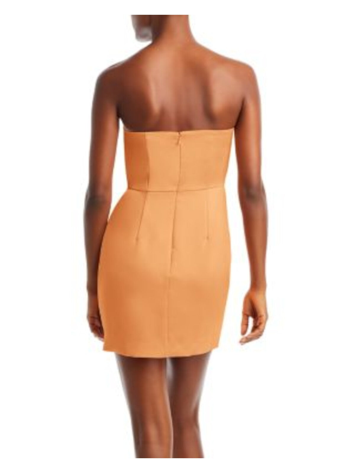 RAMY BROOK Womens Orange Cut Out Zippered Tie Front Lined Sleeveless Strapless Short Party Sheath Dress 12