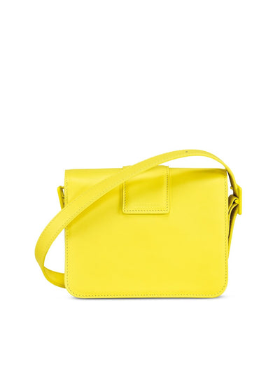 LONGCHAMP Women's Yellow Solid Suede Logo Hardware Adjustable Strap Crossbody Handbag Purse
