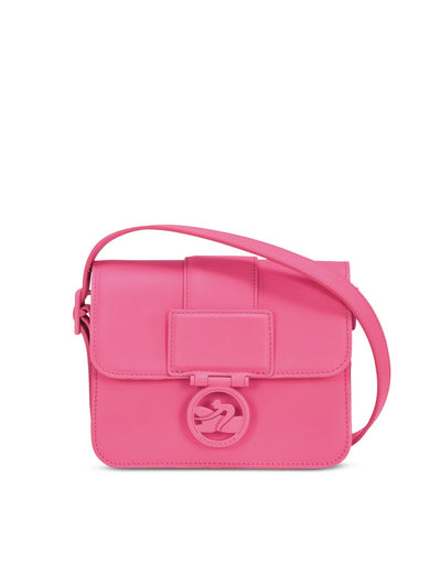 LONGCHAMP Women's Pink Solid Suede Adjustable Strap Crossbody Handbag Purse