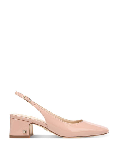 SAM EDELMAN NEW YORK Womens Pink Slingback Goring Padded Terra Safety Toe Block Heel Buckle Pumps Shoes 7 M