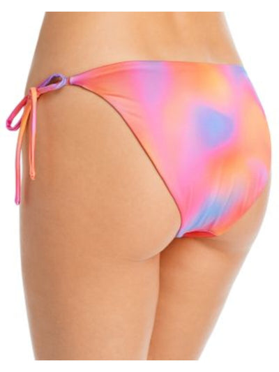 PEIXOTO Women's Orange Patterned Stretch Lined Tie Metallic Tonie Bikini Swimsuit Bottom L