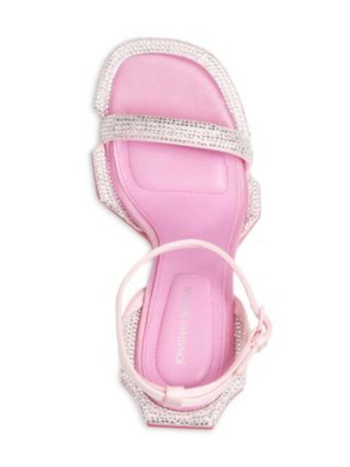 JOHNATHAN SIMKHAI Womens Pink Padded Embellished Ankle Strap Icon Square Toe Flare Buckle Heeled Sandal 37