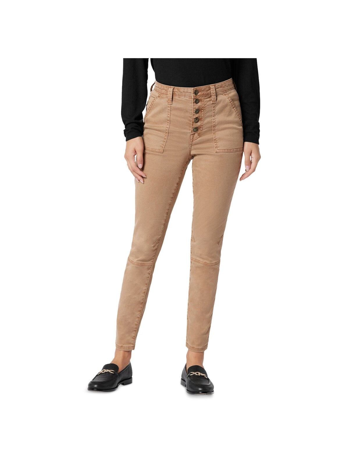 JOIE Womens Brown Pocketed Button Fly Skinny Zip-cuffs High Waist Pants 28