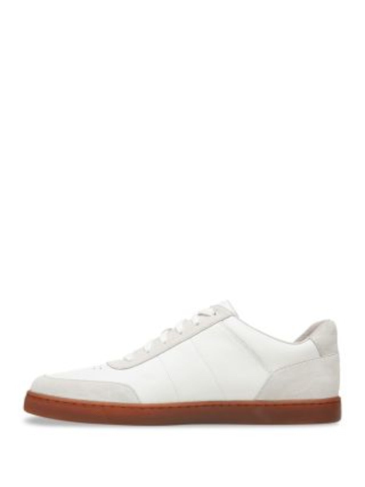 VINCE. Mens White Mixed Media Logo Accents Padded Perforated Noel Round Toe Lace-Up Leather Sneakers Shoes 11.5 M