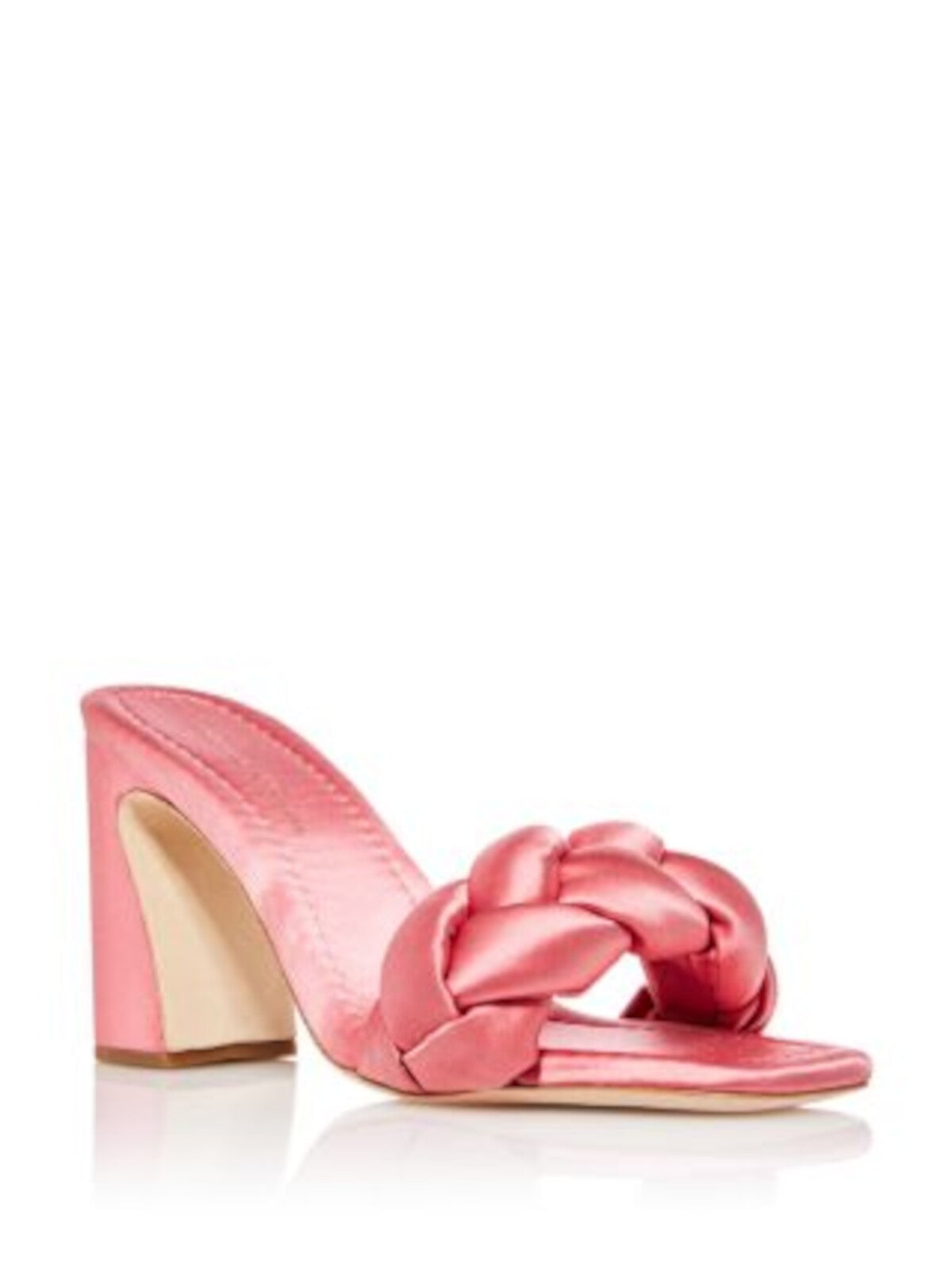 LOEFFLER RANDALL Womens Pink Braided Padded Freya Square Toe Flare Slip On Heeled Sandal 6.5 B