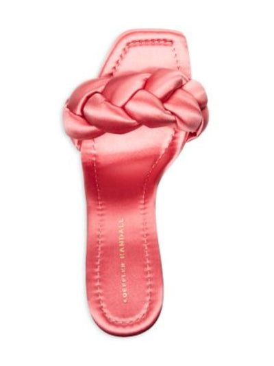 LOEFFLER RANDALL Womens Pink Braided Padded Freya Square Toe Flare Slip On Heeled Sandal 10 B