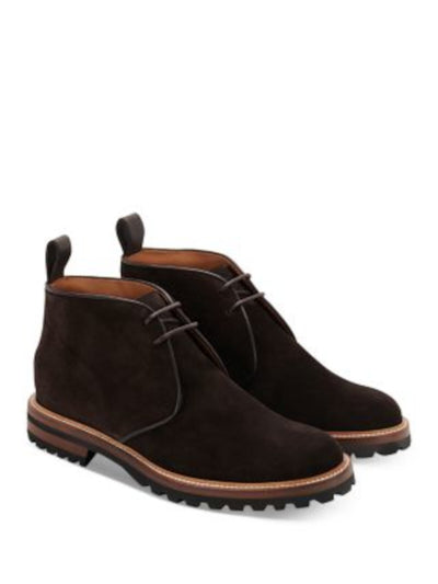 GREATS Mens Brown Lug Sole Heel Pull-Tab Padded Treaded Henry Round Toe Lace-Up Leather Chukka Boots 10.5