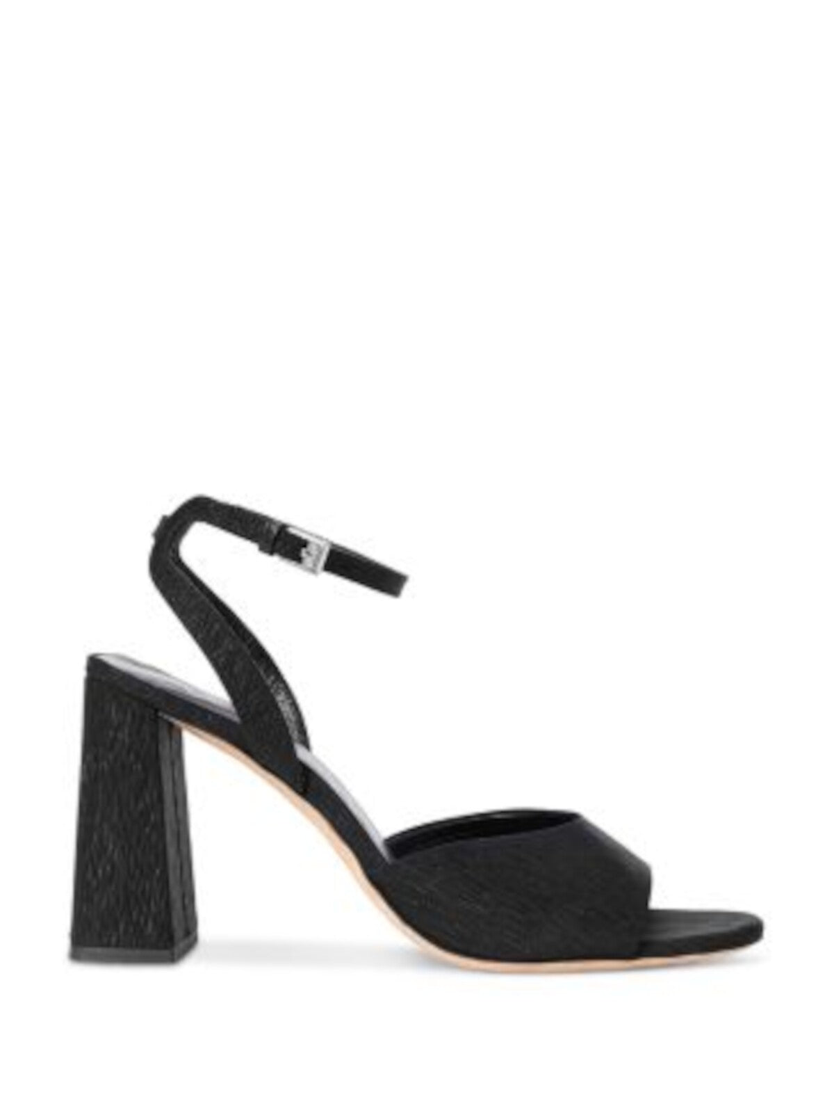 STAUD Womens Black Crinkle Top Ankle Strap Padded Solange Open Toe Block Heel Buckle Dress Heeled Sandal 40