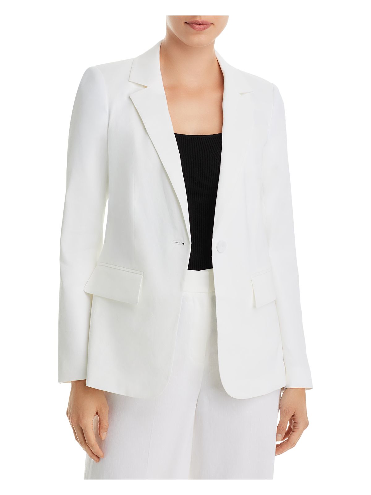 KOBI HALPERIN Womens Ivory Pocketed Front Lined Back Vent Wear To Work Blazer Jacket L