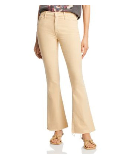 MOTHER Womens Beige Zippered Pocketed Flare Jeans 32