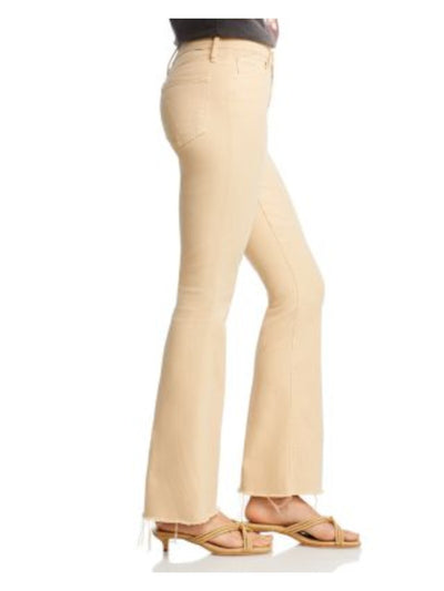 MOTHER Womens Beige Zippered Pocketed Flare Jeans 32