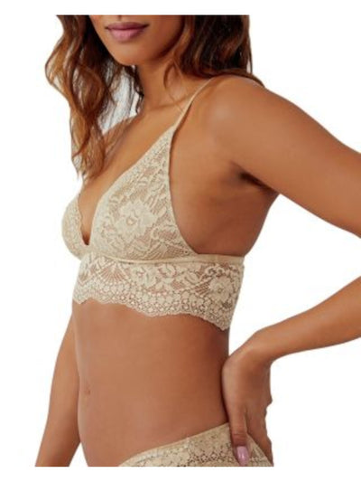 INTIMATELY FREE PEOPLE Intimates Beige Scalloped Long Line Wireless Bra S