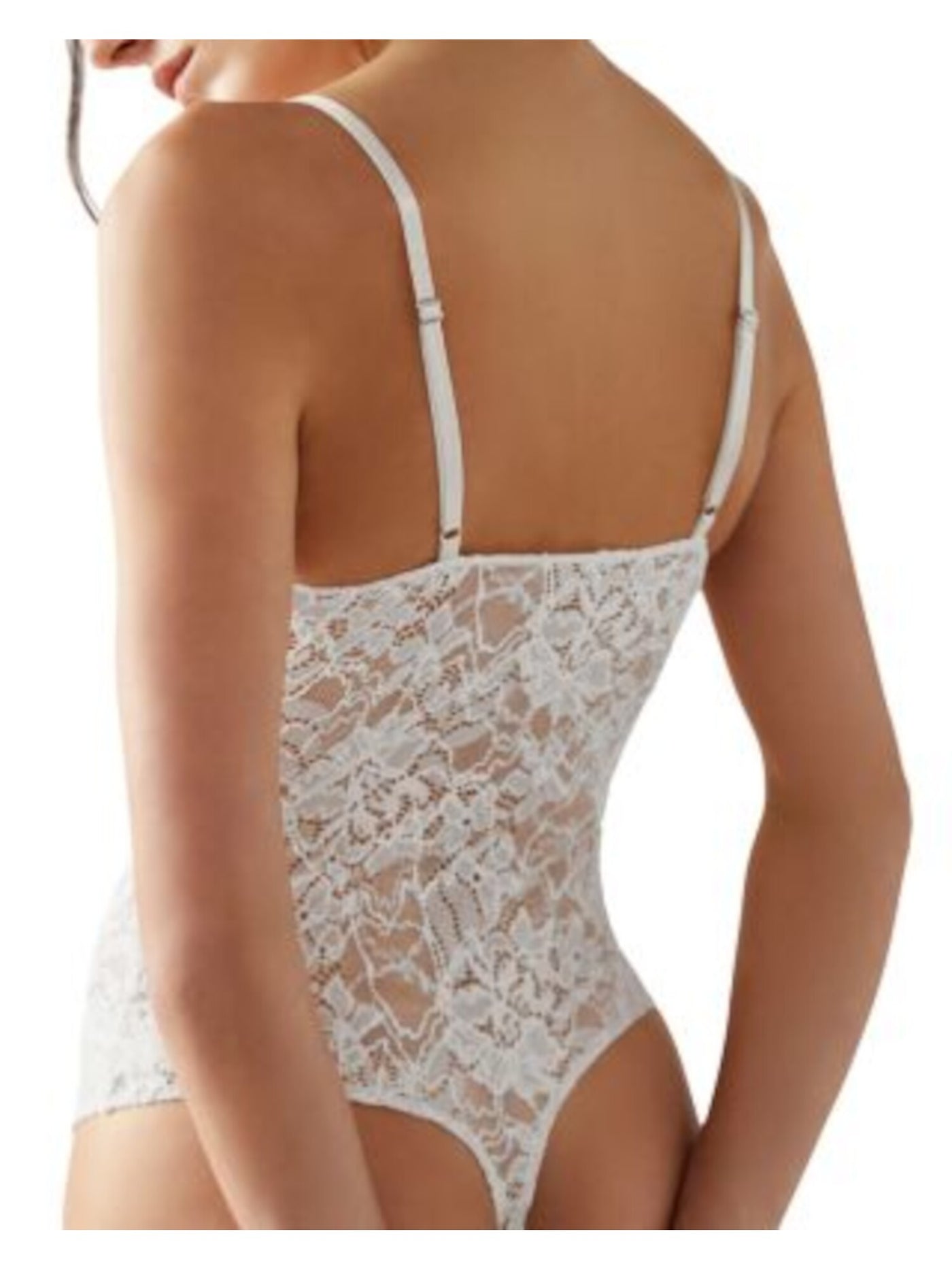 INTIMATELY FREE PEOPLE Intimates Ivory Hook Closure Front Thong Back Romantic S