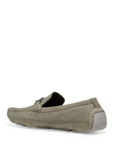 COLE HAAN Mens Green Driver Moc Toe Bit Hardware Treaded Perforated Padded Wyatt Round Toe Slip On Leather Loafers Shoes 10.5 M