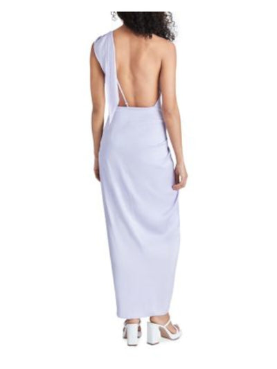 STEVE MADDEN Womens Zippered Sleeveless Asymmetrical Neckline Maxi Party Wrap Dress