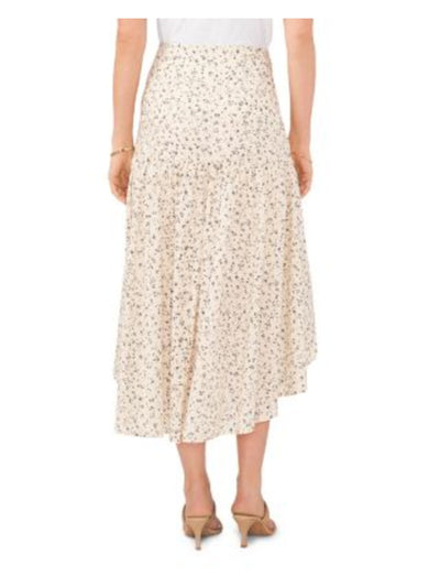 VINCE CAMUTO Womens Beige Zippered Lined Tiered Midi Hi-Lo Skirt 16