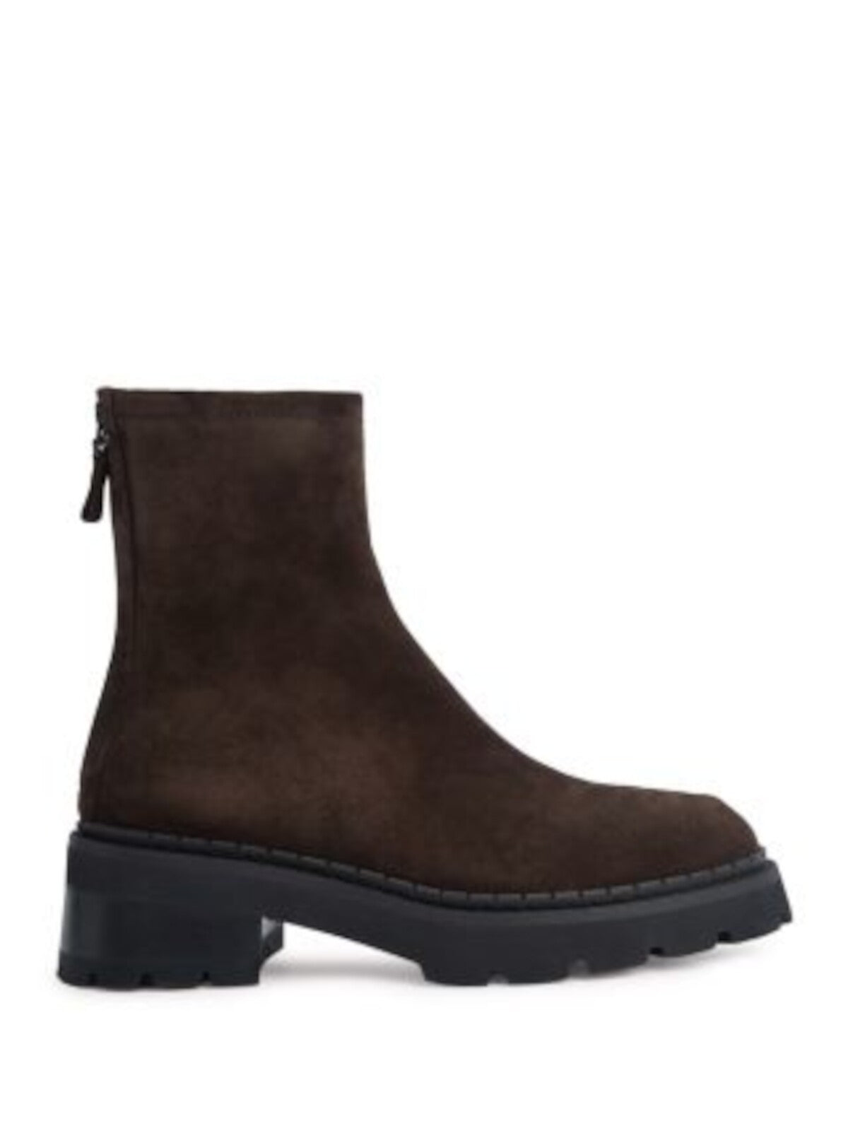 BY FAR Womens Brown Lug Sole Treaded Alister Round Toe Block Heel Zip-Up Leather Booties 41