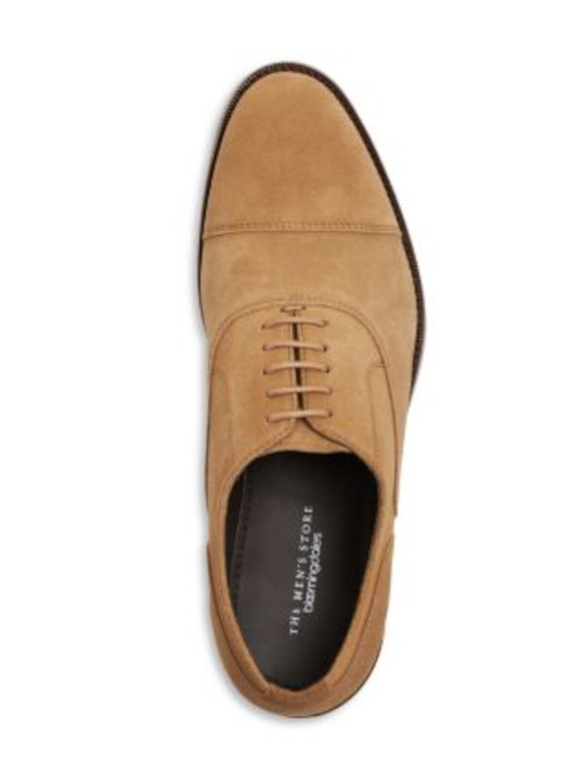 THE MENS STORE Mens Brown Cushioned Cap Toe Block Heel Lace-Up Leather Dress Shoes 10 M