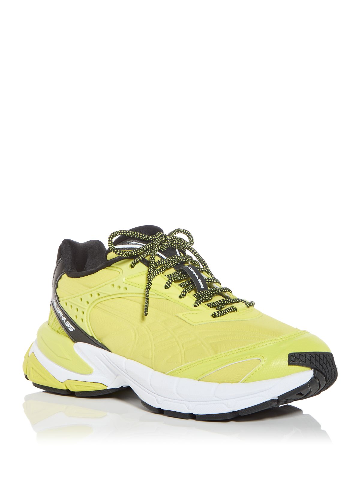 PUMA Womens Yellow Mixed Media Cushioned Velophasis B.t.w. Round Toe Lace-Up Sneakers Shoes 6.5 M