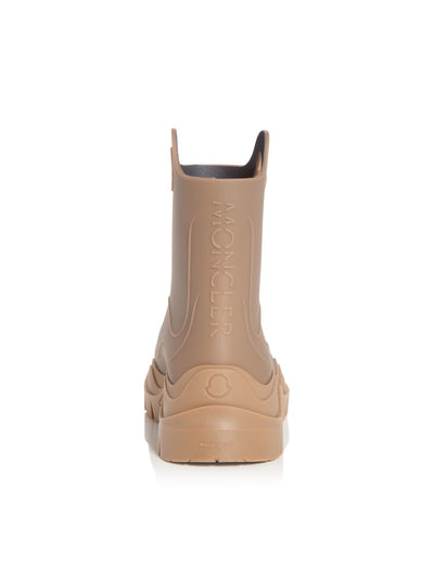 MONCLER Womens Brown Side Cutout Handles Padded Lug Sole Waterproof Misty Round Toe Platform Rain Boots 36