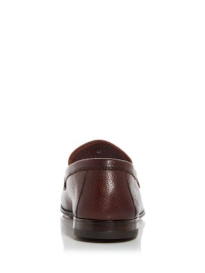 HENDERSON BARACCO Mens Brown Penny Strap Padded Capri Round Toe Block Heel Slip On Leather Dress Loafers Shoes 43.5