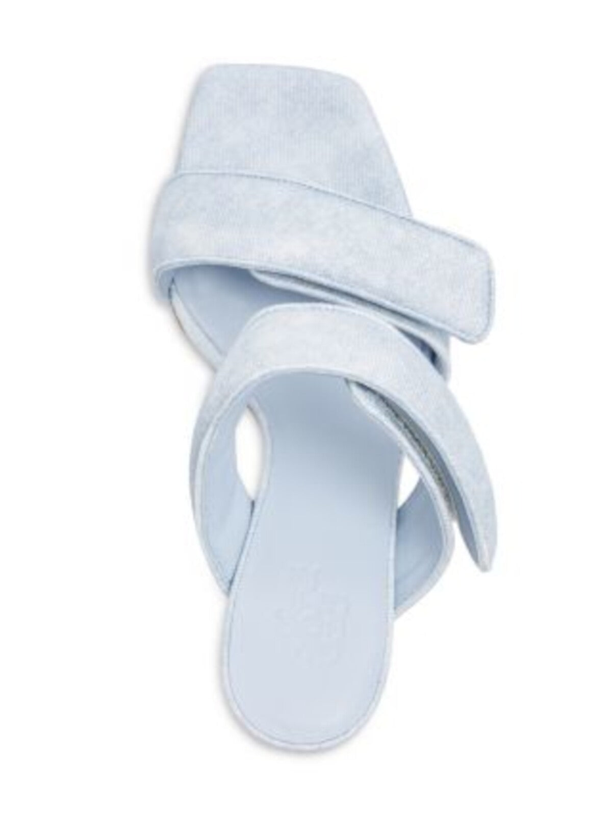 GIA BORGHINI Womens Light Blue Padded Straps Adjustable Padded Alodie Square Toe Flare Heeled Sandal 38.5