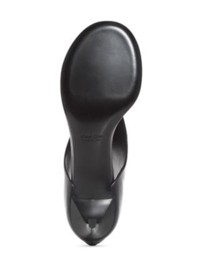 MIU MIU Womens Black Padded Round Toe Kitten Heel Zip-Up Leather Thong Sandals Shoes