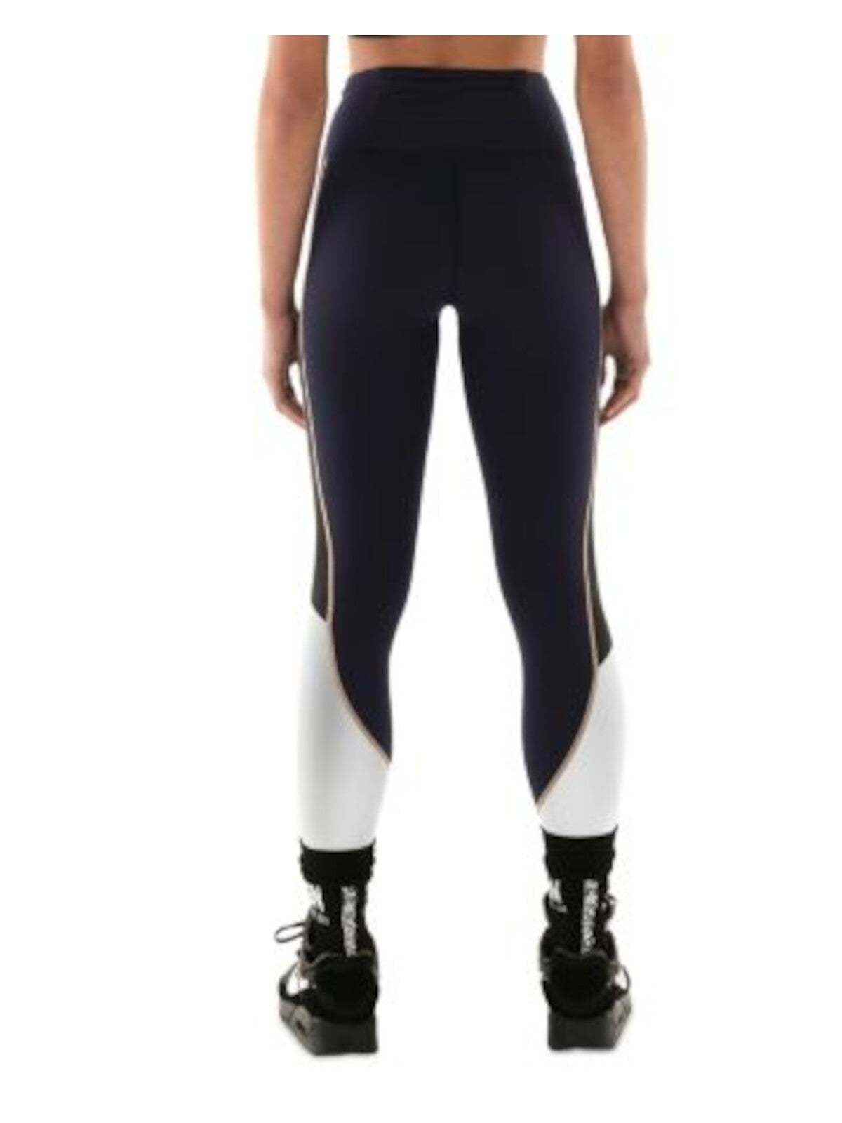 P. E NATION Womens Navy Pocketed Medium Compression Pull-on Color Block Active Wear High Waist Leggings XS