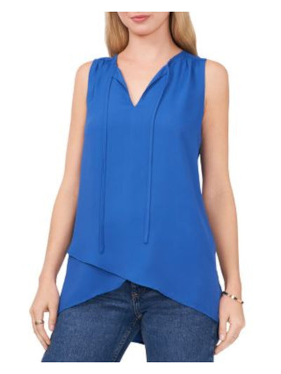 VINCE CAMUTO Womens Tie Sleeveless Keyhole Overlapping Hem Wear To Work Tank Top