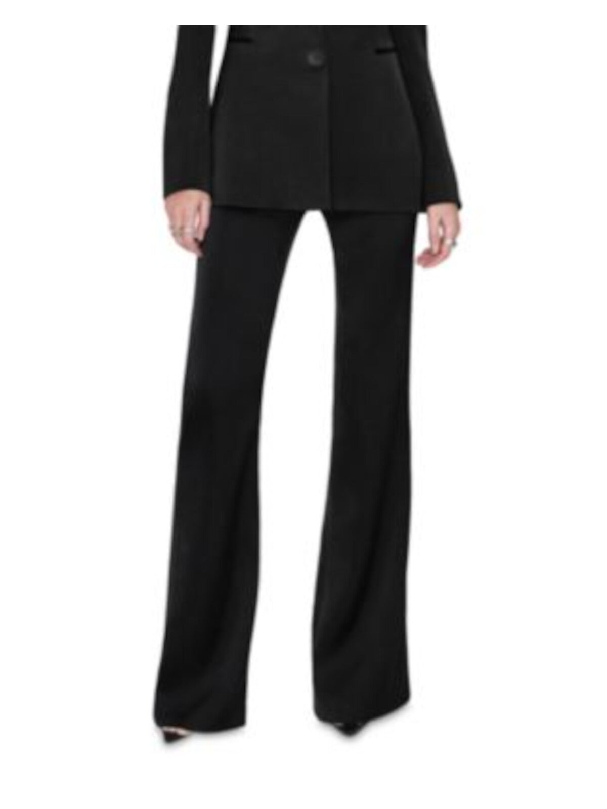 GALVAN LONDON Womens Black Zippered Sculpted Flare Leg Wear To Work Pants 42