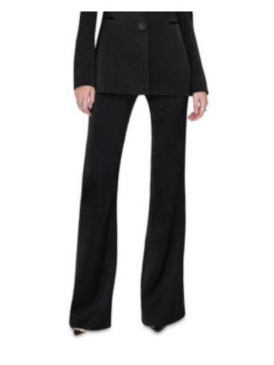 GALVAN LONDON Womens Black Zippered Sculpted Flare Leg Wear To Work Pants 4